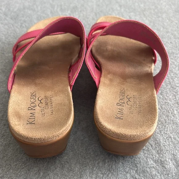 Kim Rogers Ultra Comfort Wedge Sandles with Layered Straps 8.5 Pink - Picture 8 of 8